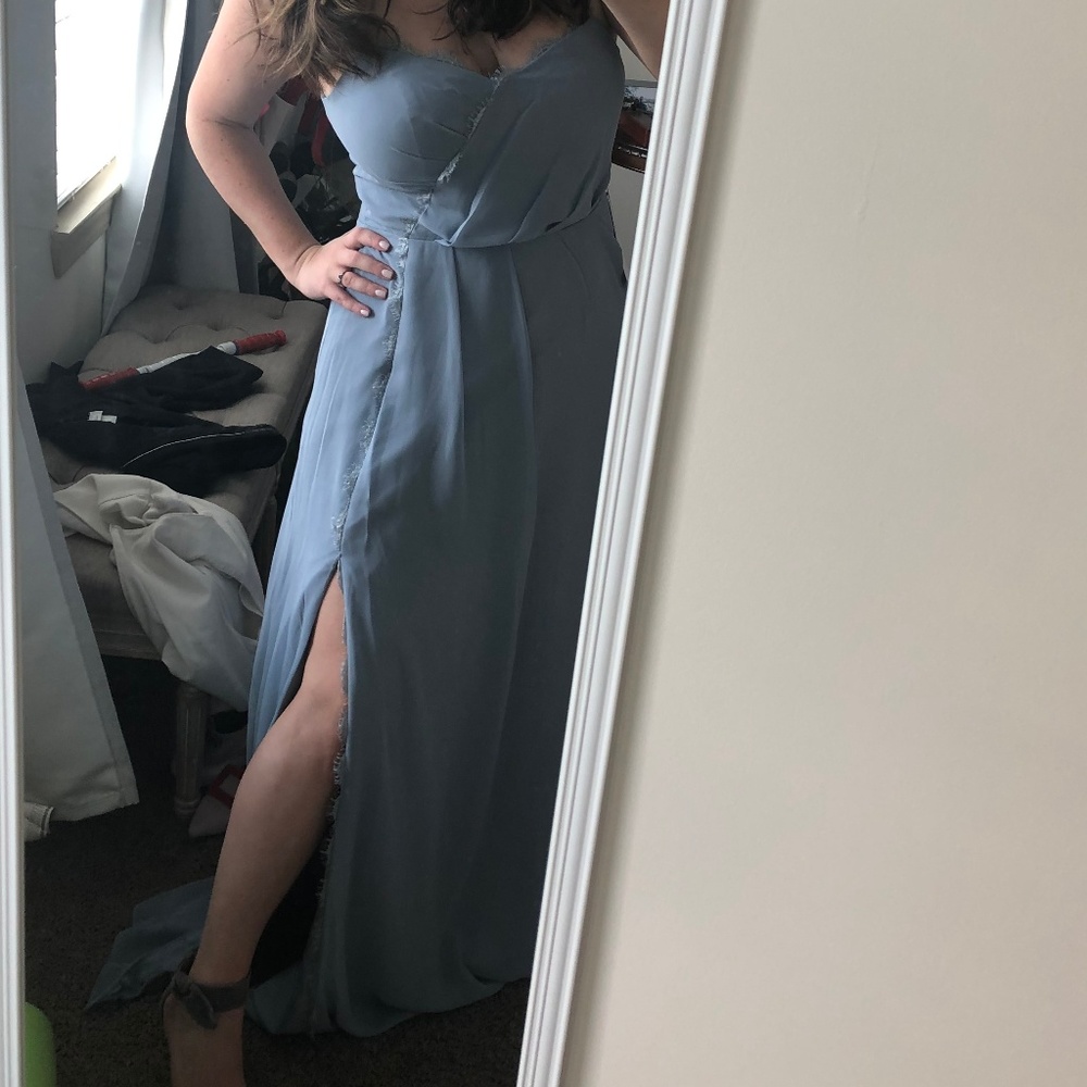 bridemaid dress dusty blue azazie